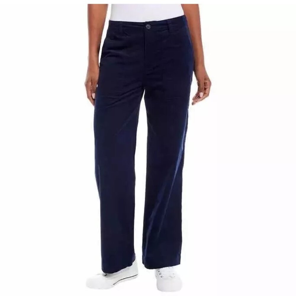 NWT Weatherproof Vintage Women's Pants Corduroy Wide-Leg Navy Size 6 $50 3C589